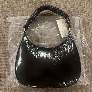 a new day Shiny Black Shoulder Bag